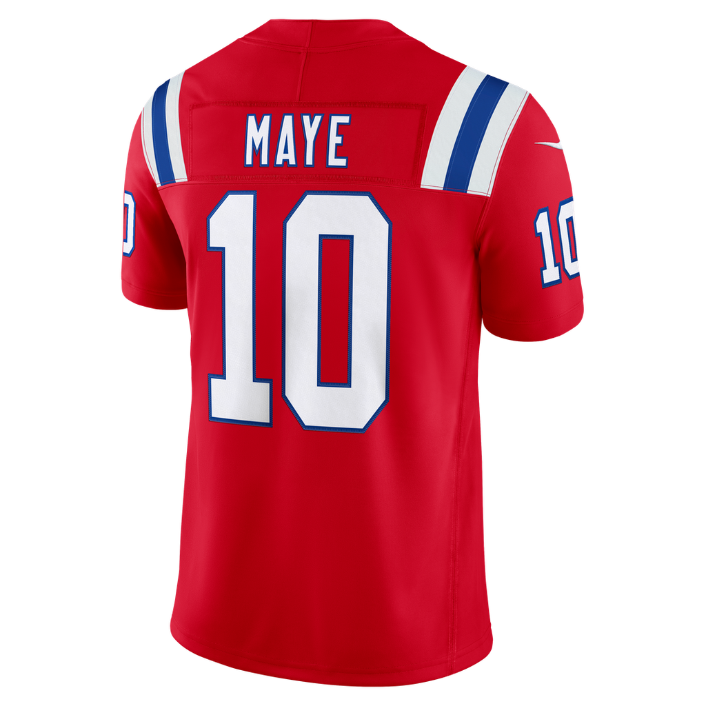 New England Patriots Drake Maye Nike White Vapor F.U.S.E. Stitched Limited Jersey