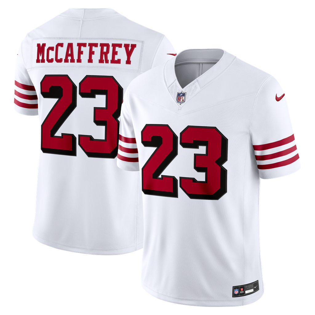 San Francisco 49ers Christian McCaffrey Nike White Alternate Vapor F.U.S.E. Stitched Limited Jersey