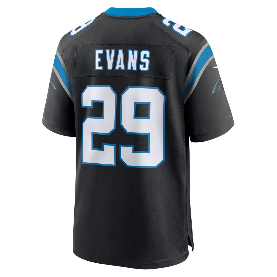 Carolina Panthers Akayleb Evans Nike Black Team Game Jersey