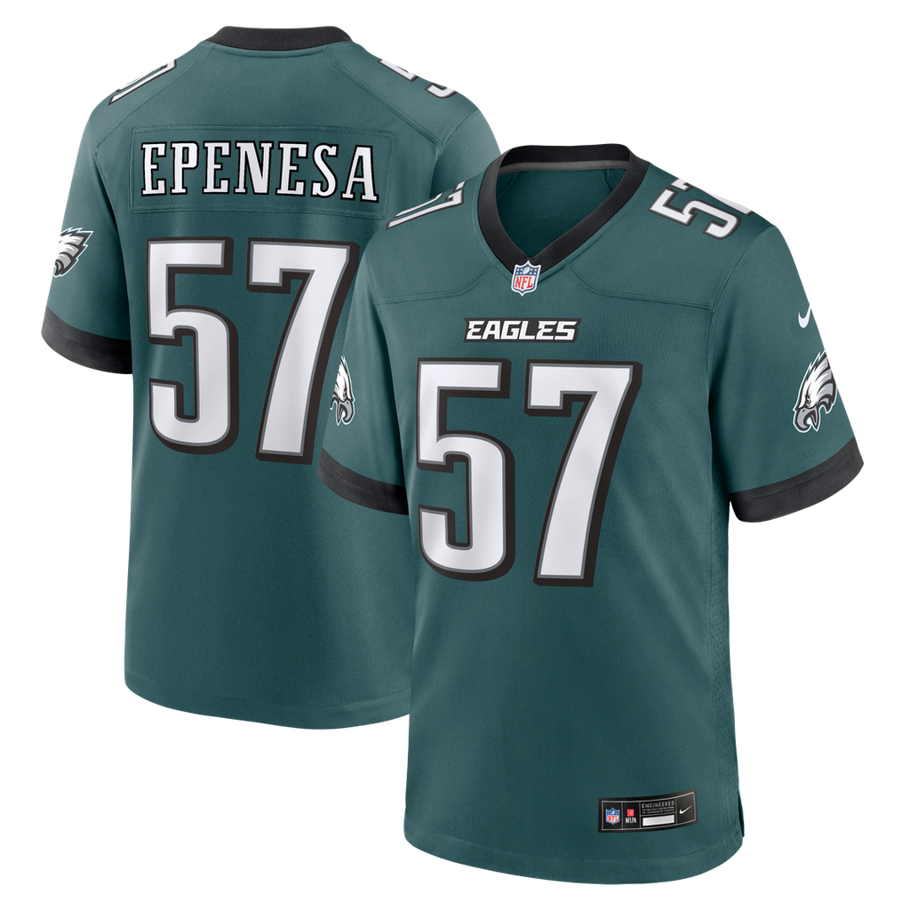 Philadelphia Eagles A.J. Epenesa Nike Midnight Green Team Game Jersey
