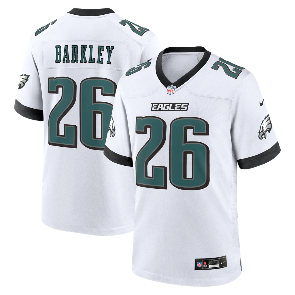 Philadelphia Eagles Saquon Barkley Nike White Game Jersey