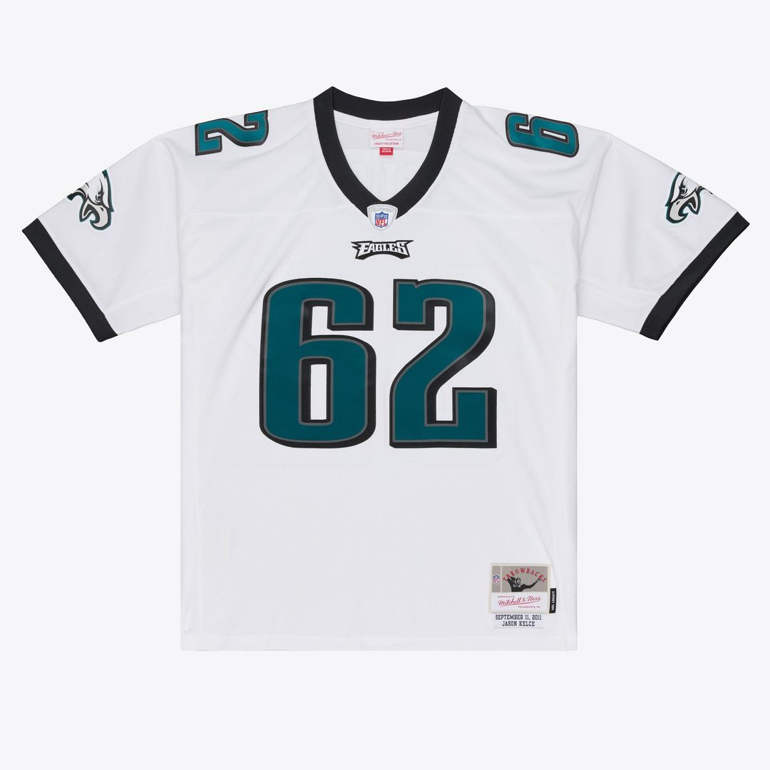 Philadelphia Eagles Jason Kelce Mitchell & Ness White Big & Tall 2011 Legacy Replica Player Jersey