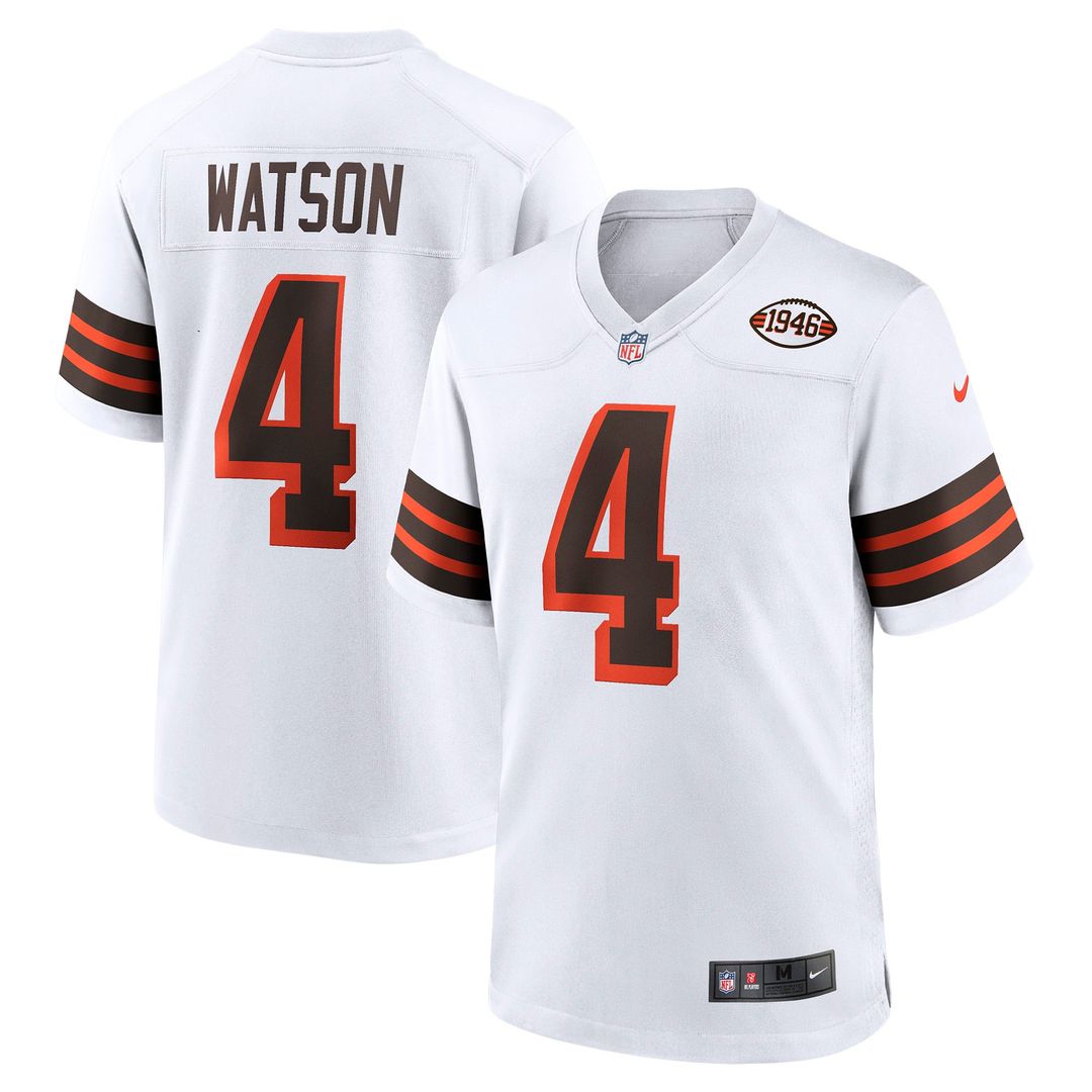 Cleveland Browns Deshaun Watson Nike White Alternate Game Jersey