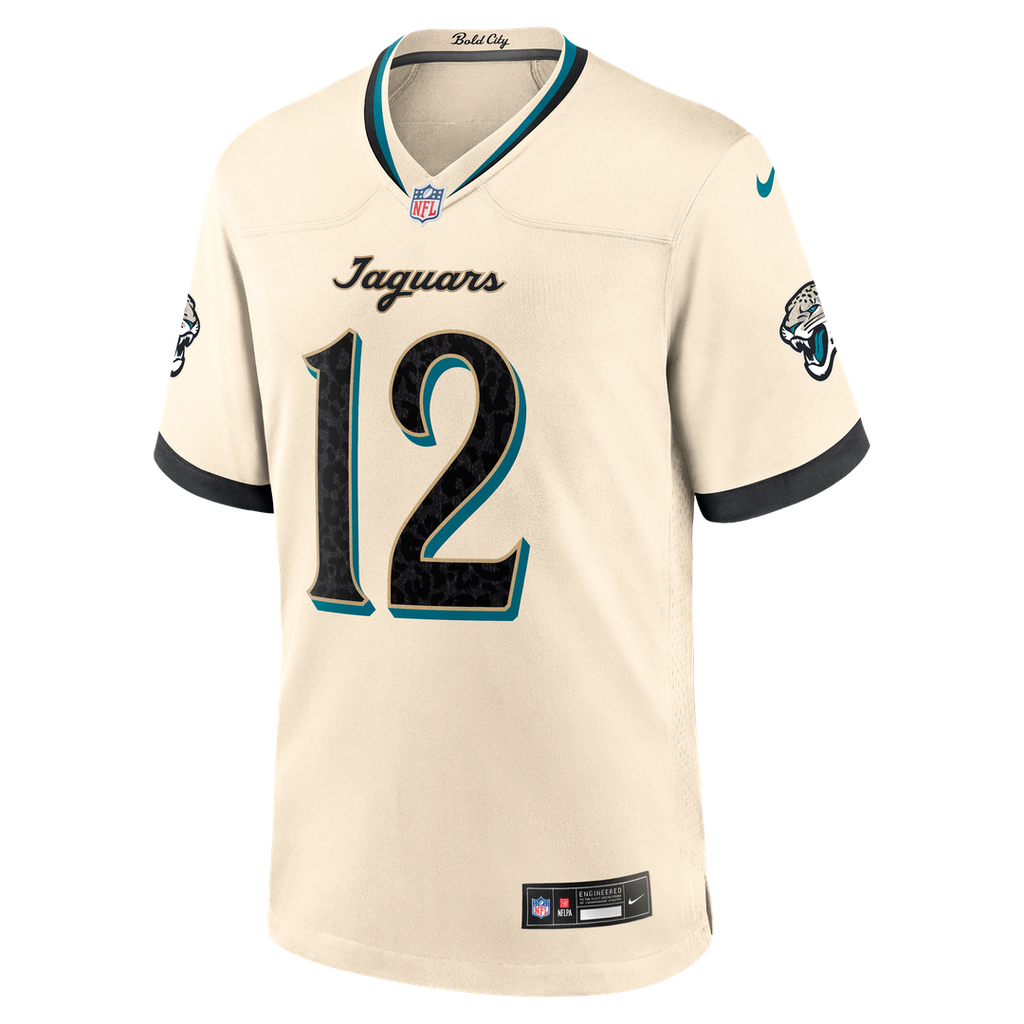 Jacksonville Jaguars Travis Hunter Nike Natural 2026 Rivalries Collection Game Jersey