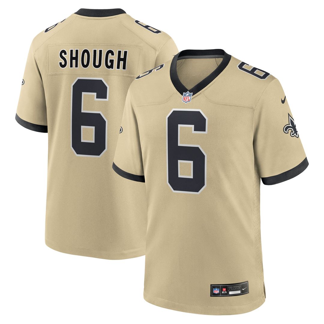 New Orleans Saints Tyler Shough Nike Gold Alternate Game Player Jersey