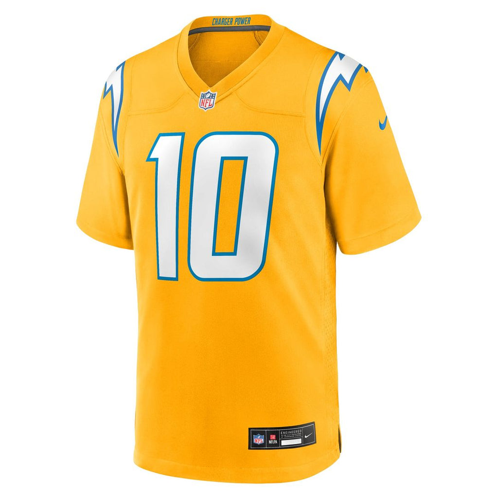 Los Angeles Chargers Justin Herbert Nike Gold Alternate Charger Power Game Player Jersey