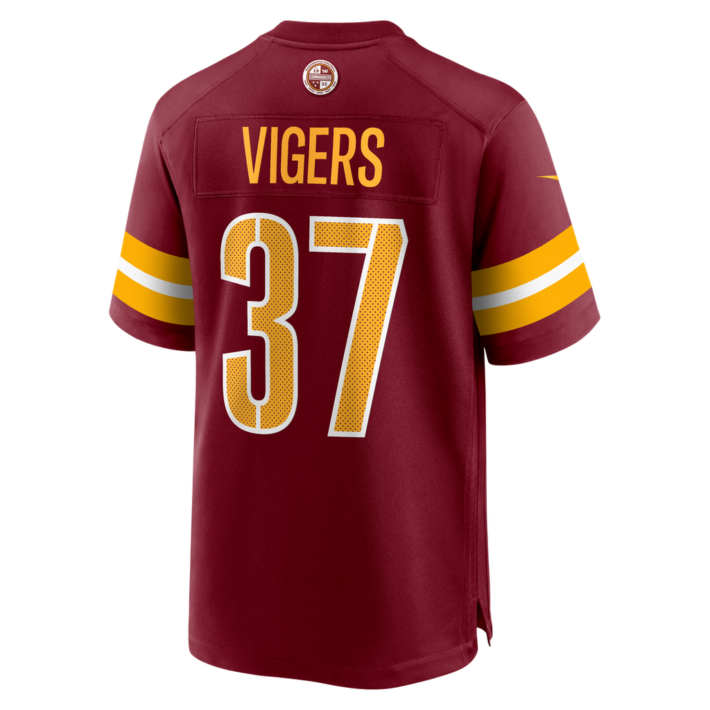 Washington Commanders Car'lin Vigers Nike Burgundy Team Game Jersey