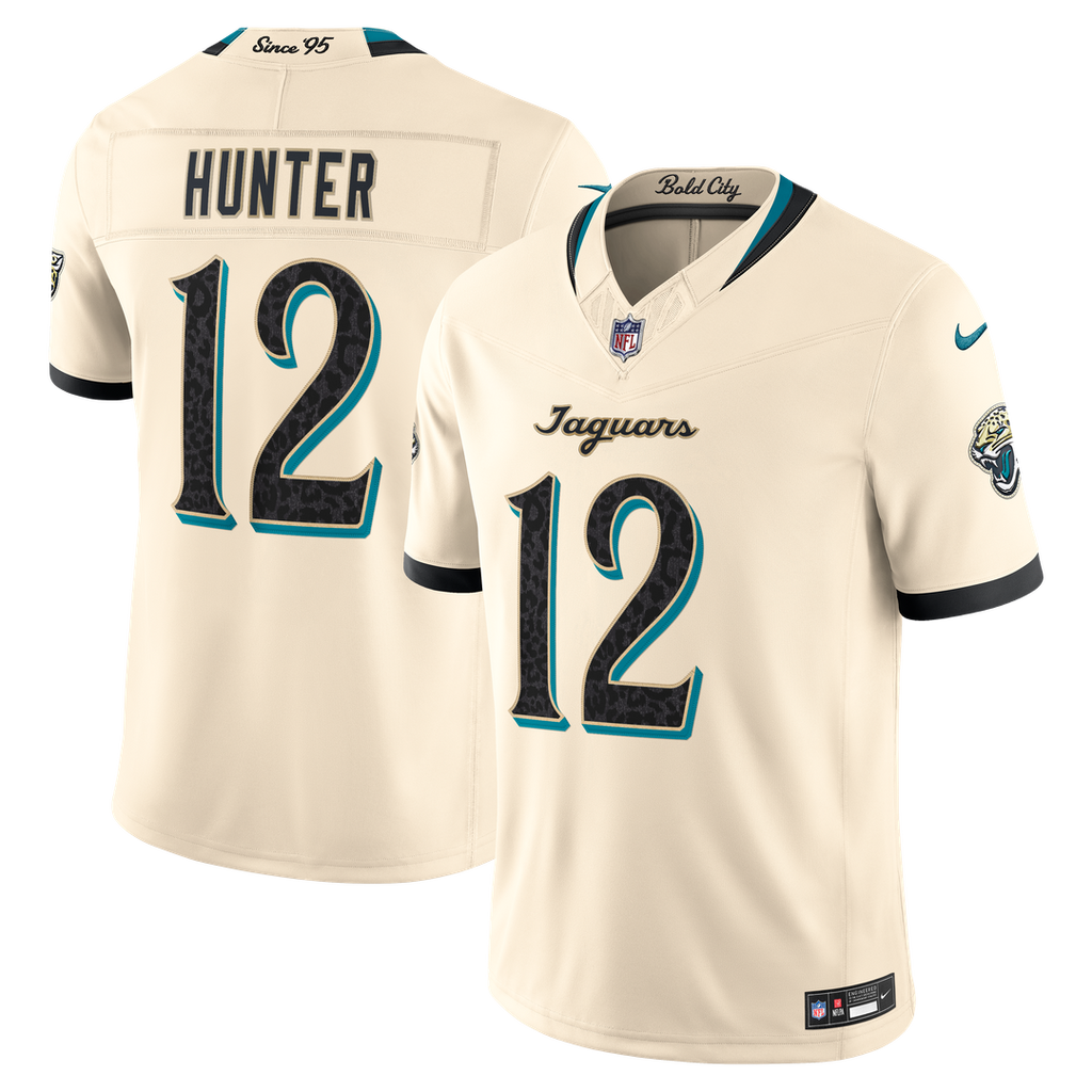 Jacksonville Jaguars Travis Hunter Nike Natural 2026 Rivalries Collection Stitched Limited Jersey