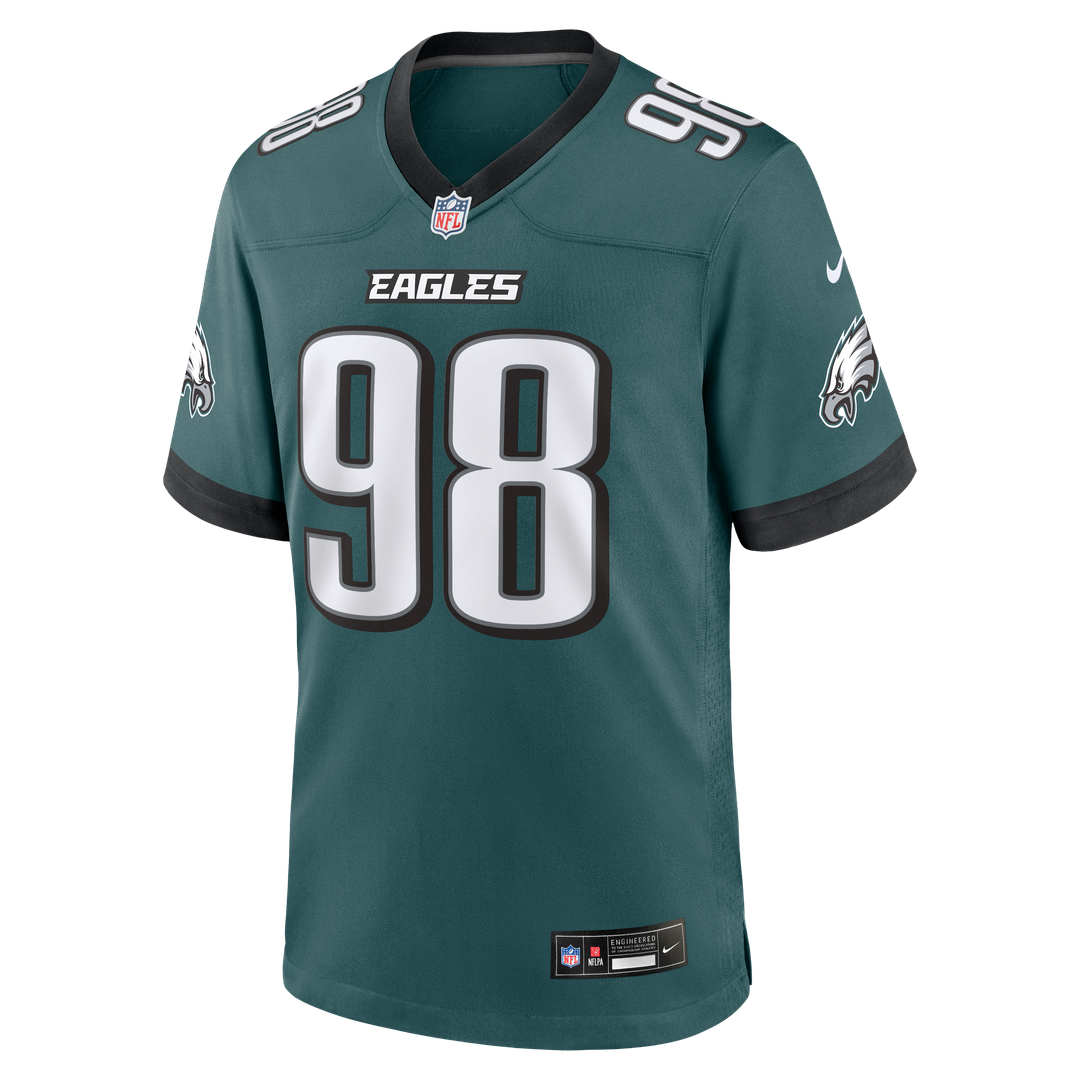 Philadelphia Eagles Jalen Carter Nike Midnight Green Team Game Jersey