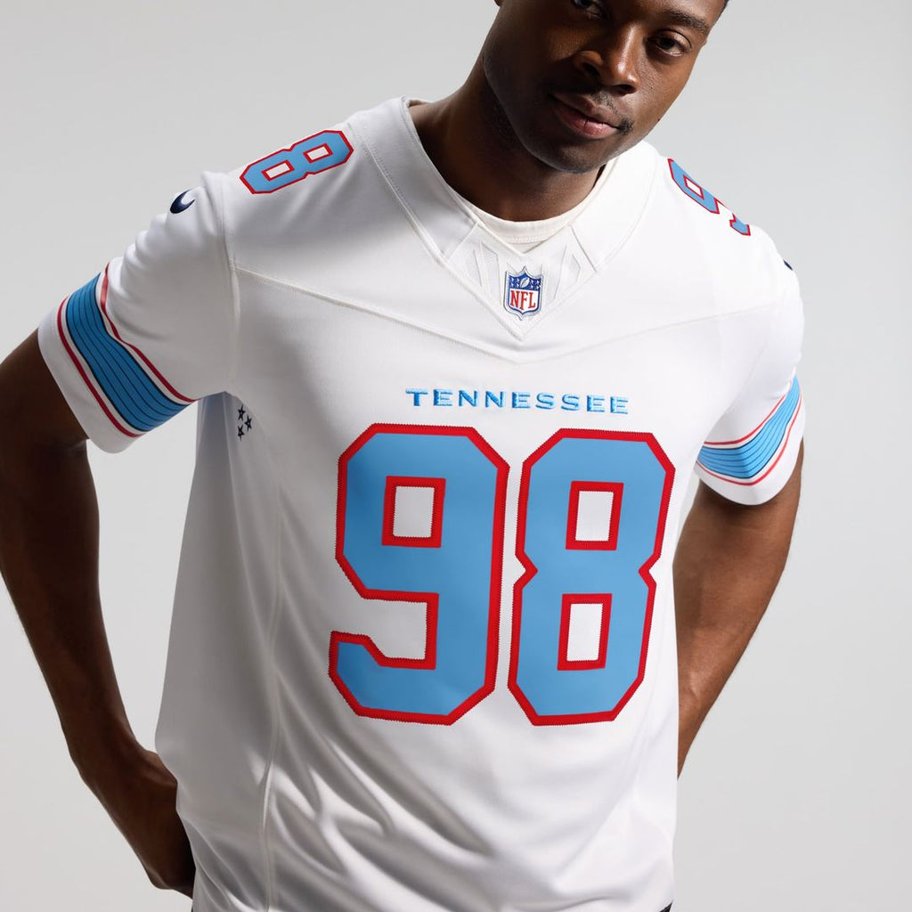 Tennessee Titans Jeffery Simmons Nike Light Blue Team Vapor F.U.S.E. Stitched Limited Jersey