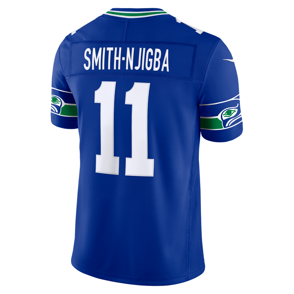 Seattle Seahawks Jaxon Smith-Njigba Nike College Navy Team Vapor F.U.S.E. Stitched Limited Jersey