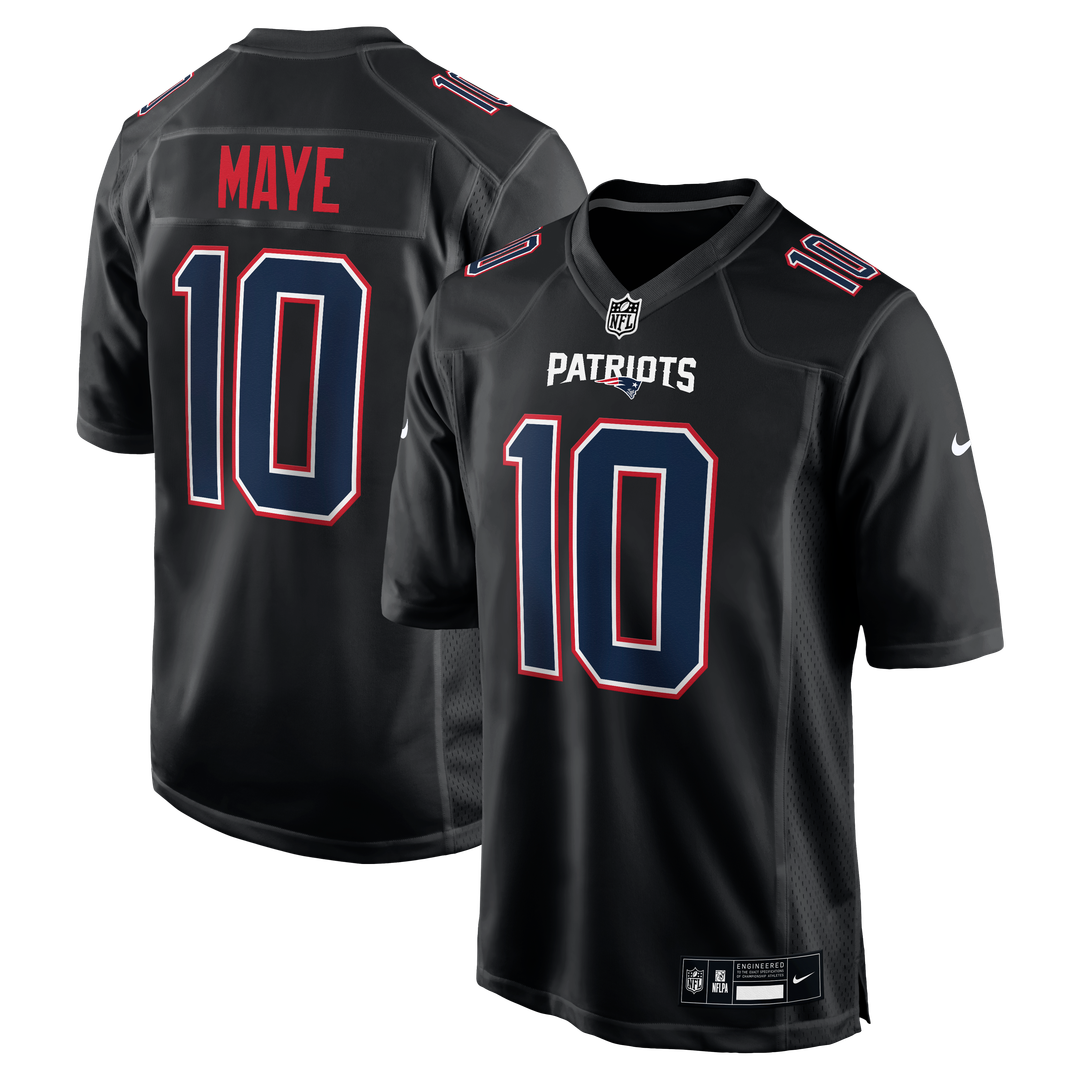 New England Patriots Drake Maye Nike Tundra White Game Jersey