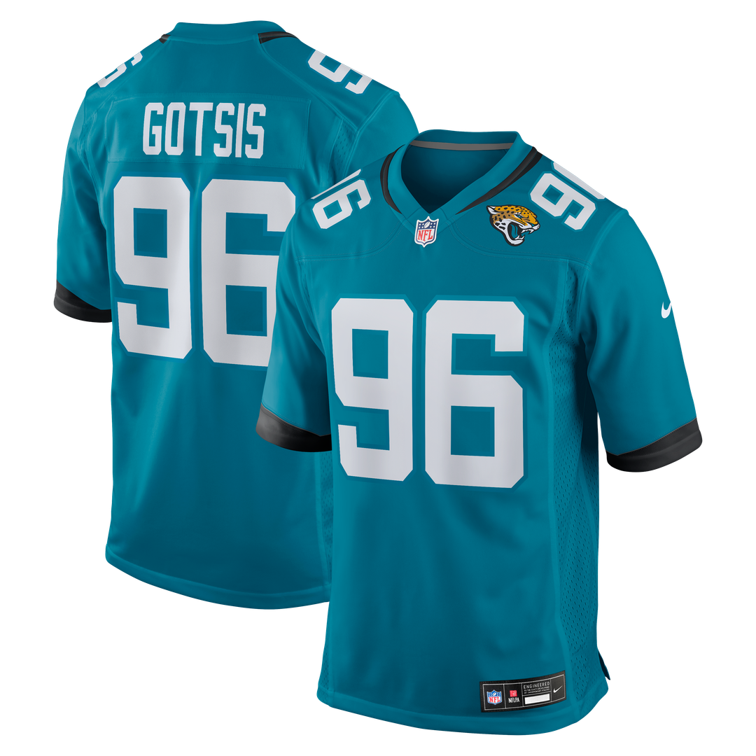 Jacksonville Jaguars Adam Gotsis Nike Teal Game Jersey