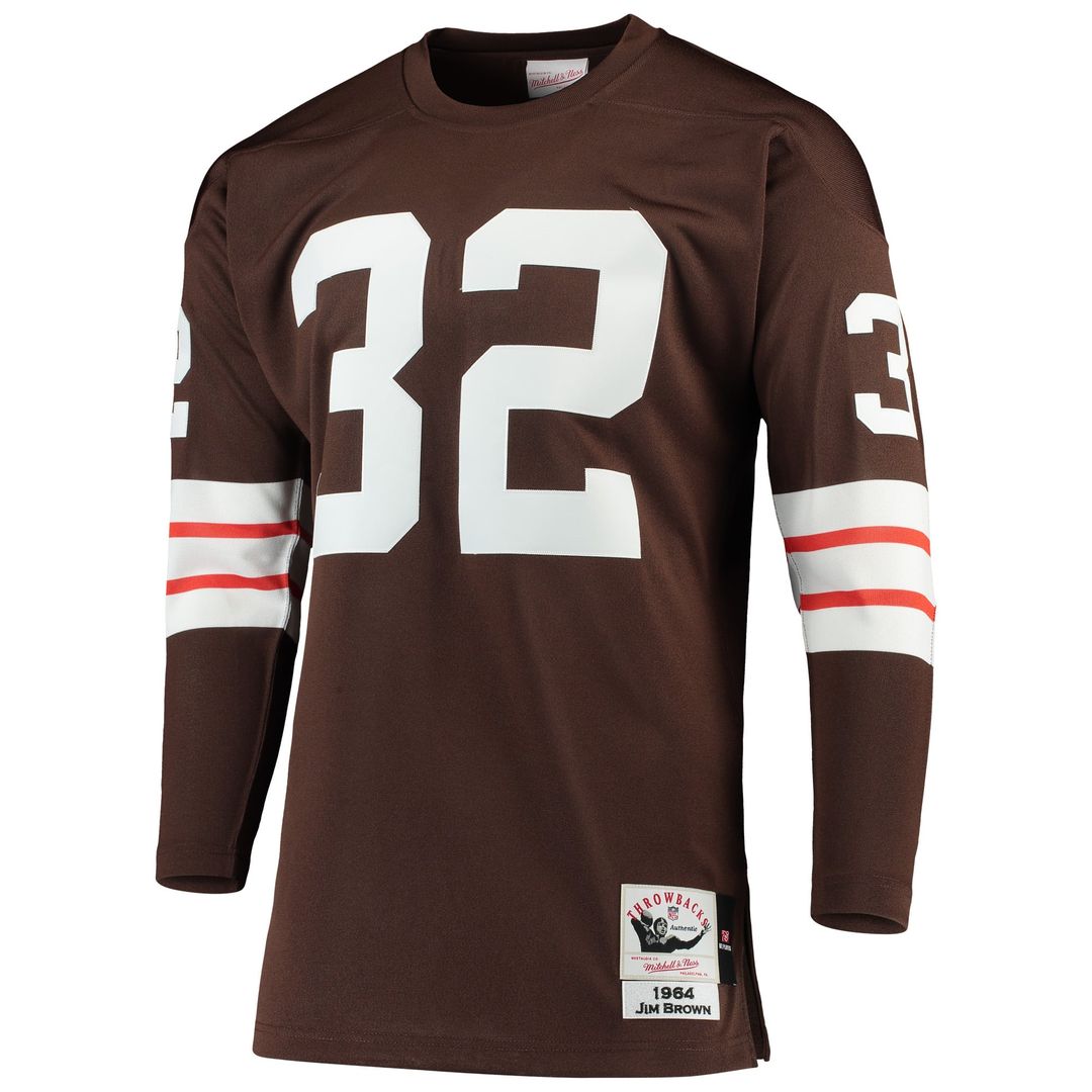 Cleveland Browns 1964 Jim Brown Mitchell & Ness Brown Authentic Throwback Retired Player Jersey
