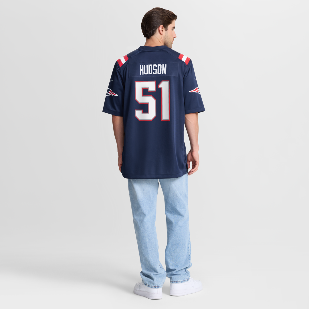 New England Patriots James Hudson Nike Navy Team Game Jersey