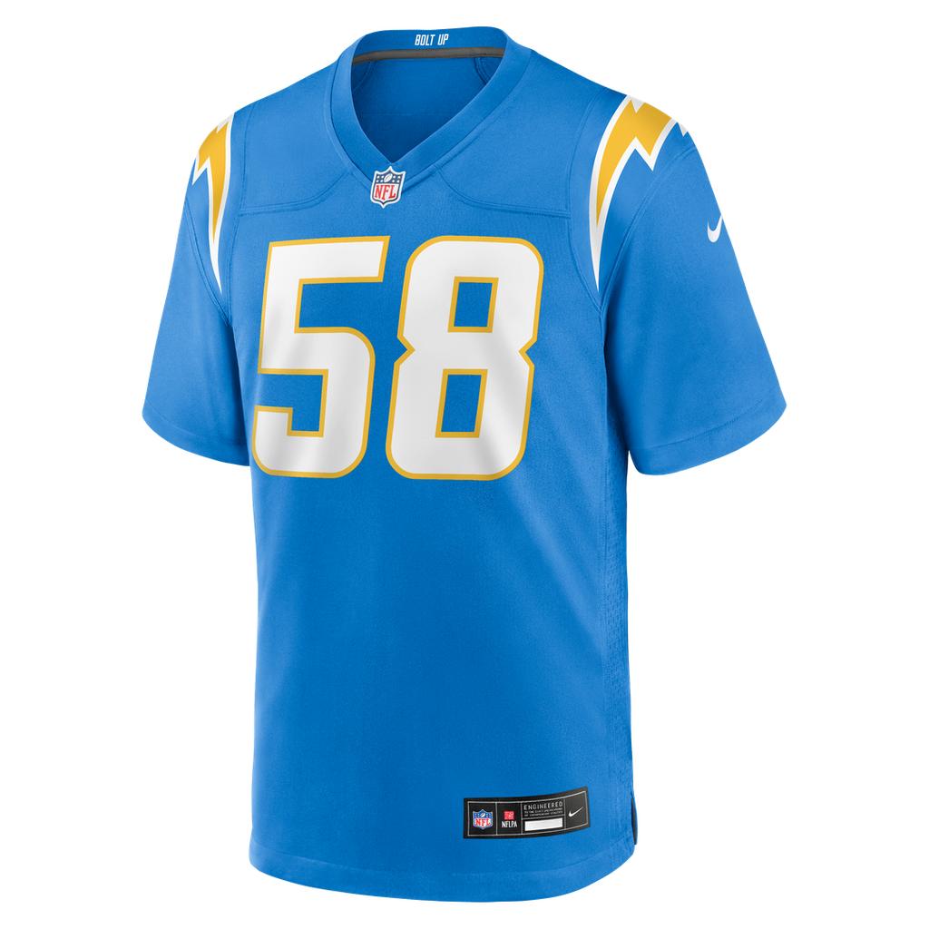 Los Angeles Chargers Marlowe Wax Nike Powder Blue Team Game Jersey