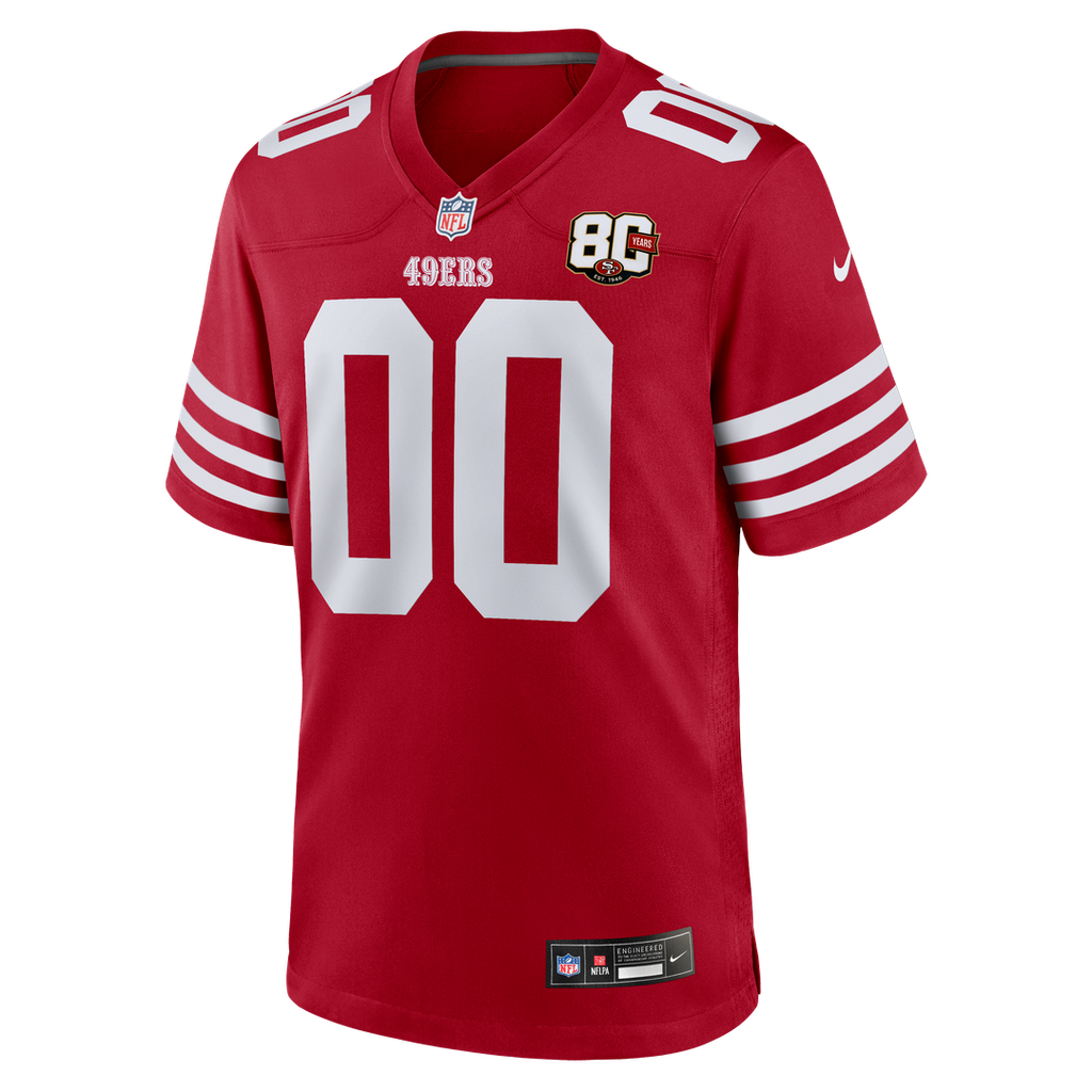 San Francisco 49ers Nike White 80th Anniversary Custom Game Jersey