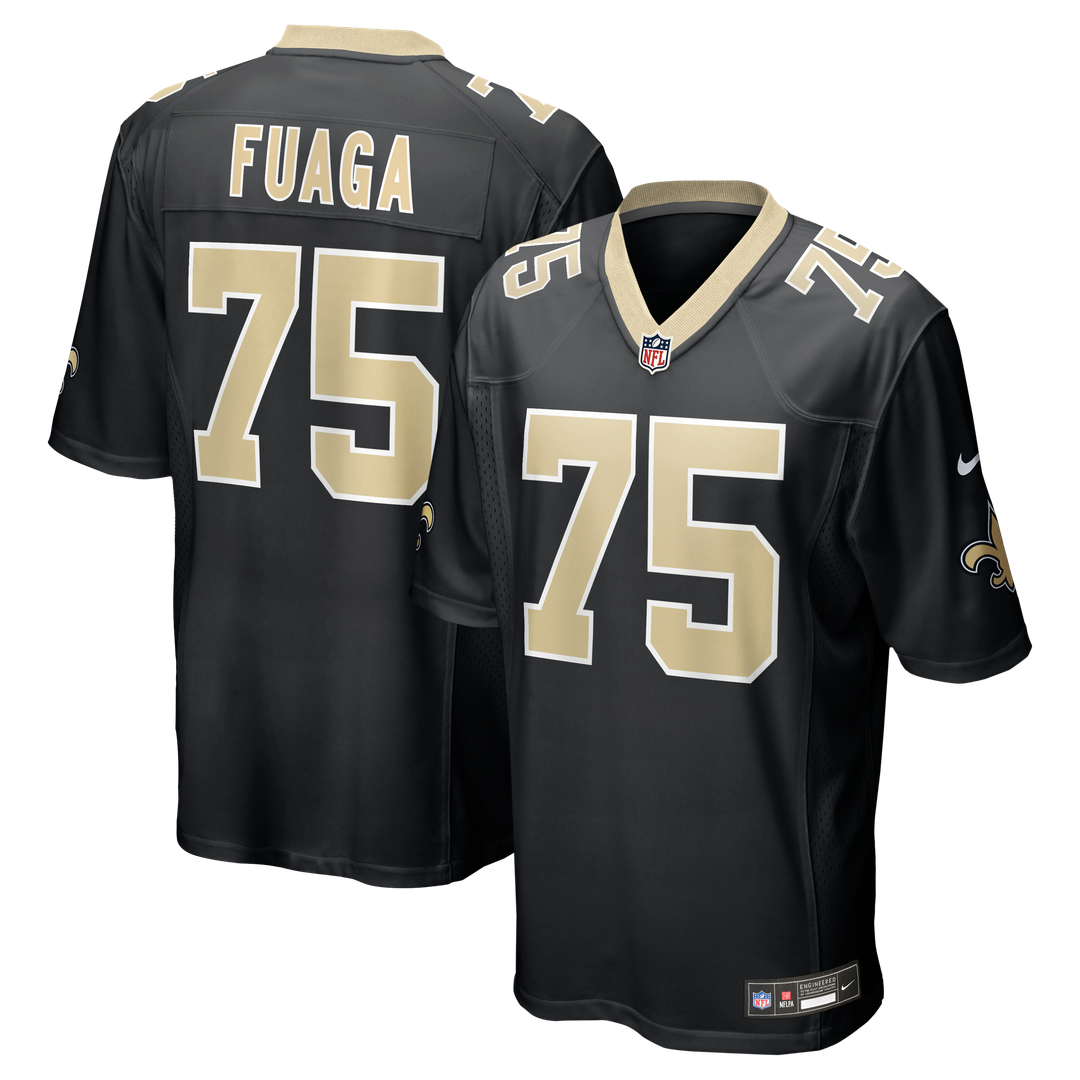 New Orleans Saints Taliese Fuaga Nike Black Player Game Jersey