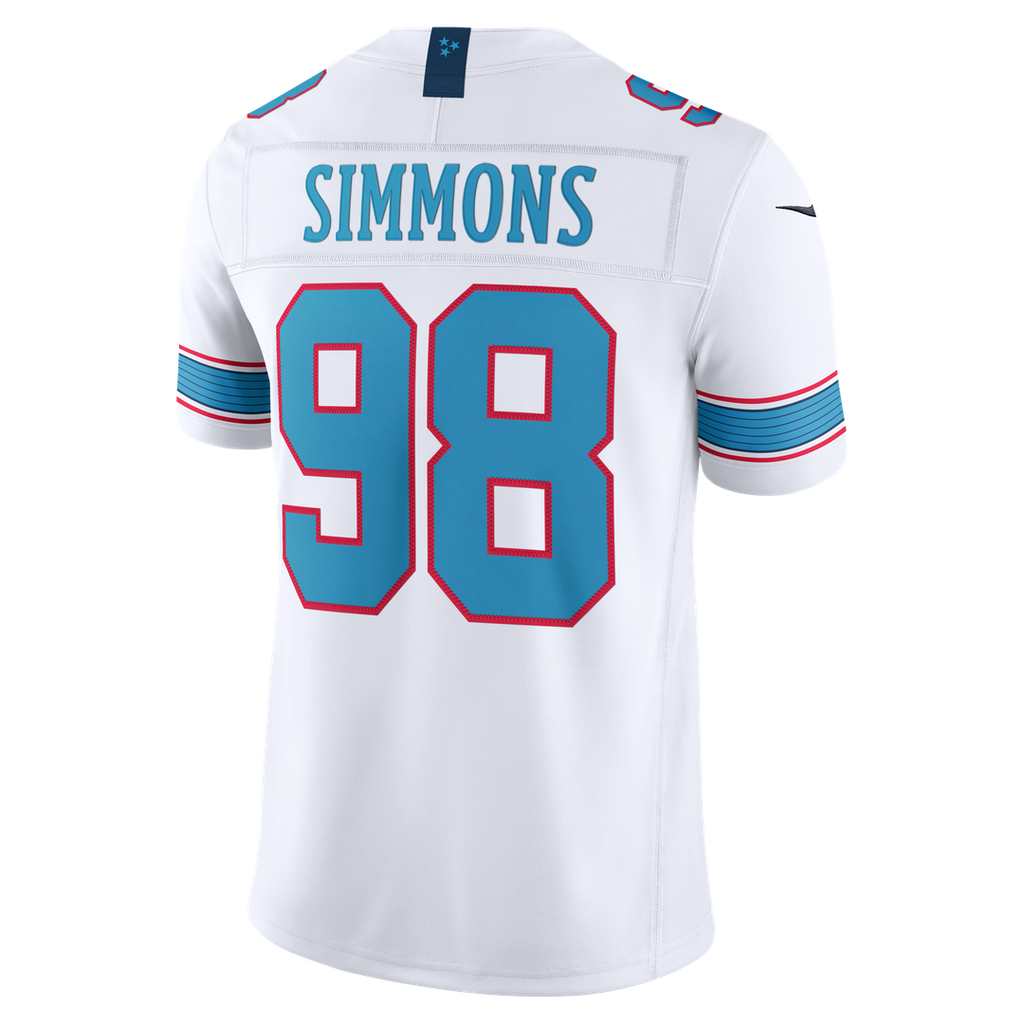 Tennessee Titans Jeffery Simmons Nike Light Blue Team Vapor F.U.S.E. Stitched Limited Jersey