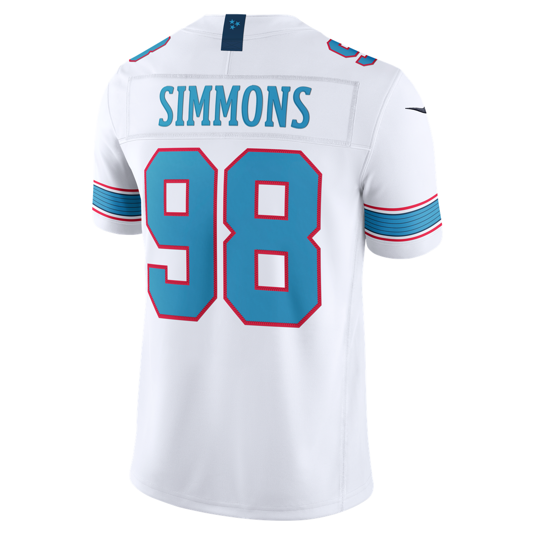 Tennessee Titans Jeffery Simmons Nike Light Blue Team Vapor F.U.S.E. Stitched Limited Jersey