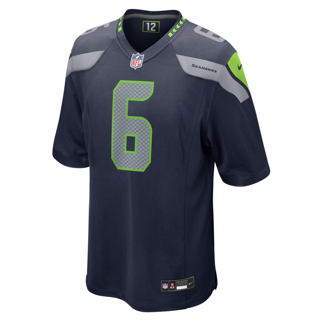 Seattle Seahawks Jalen Milroe Nike College Navy Team Game Jersey