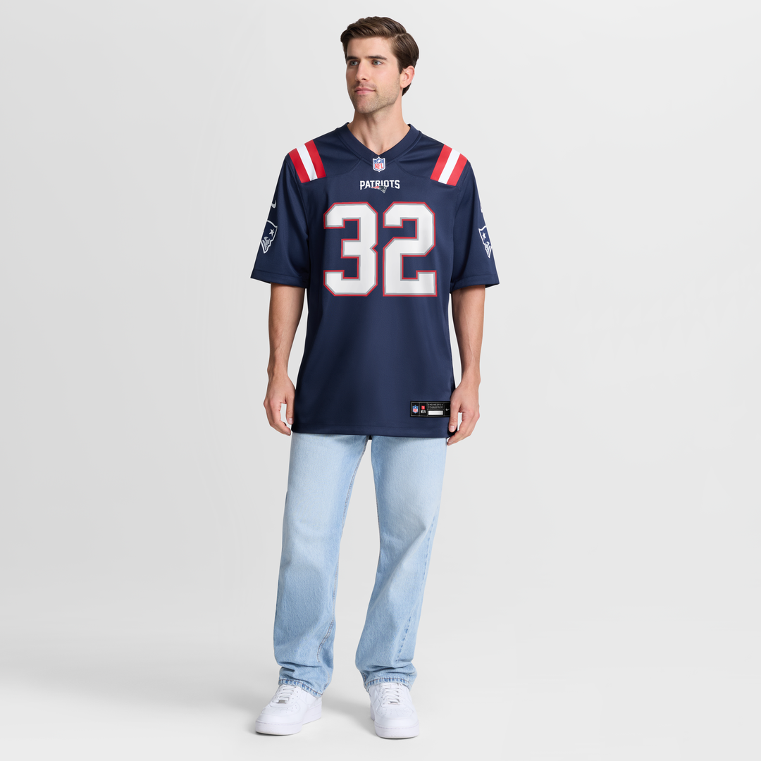 New England Patriots TreVeyon Henderson Nike Red Alternate Game Player Jersey