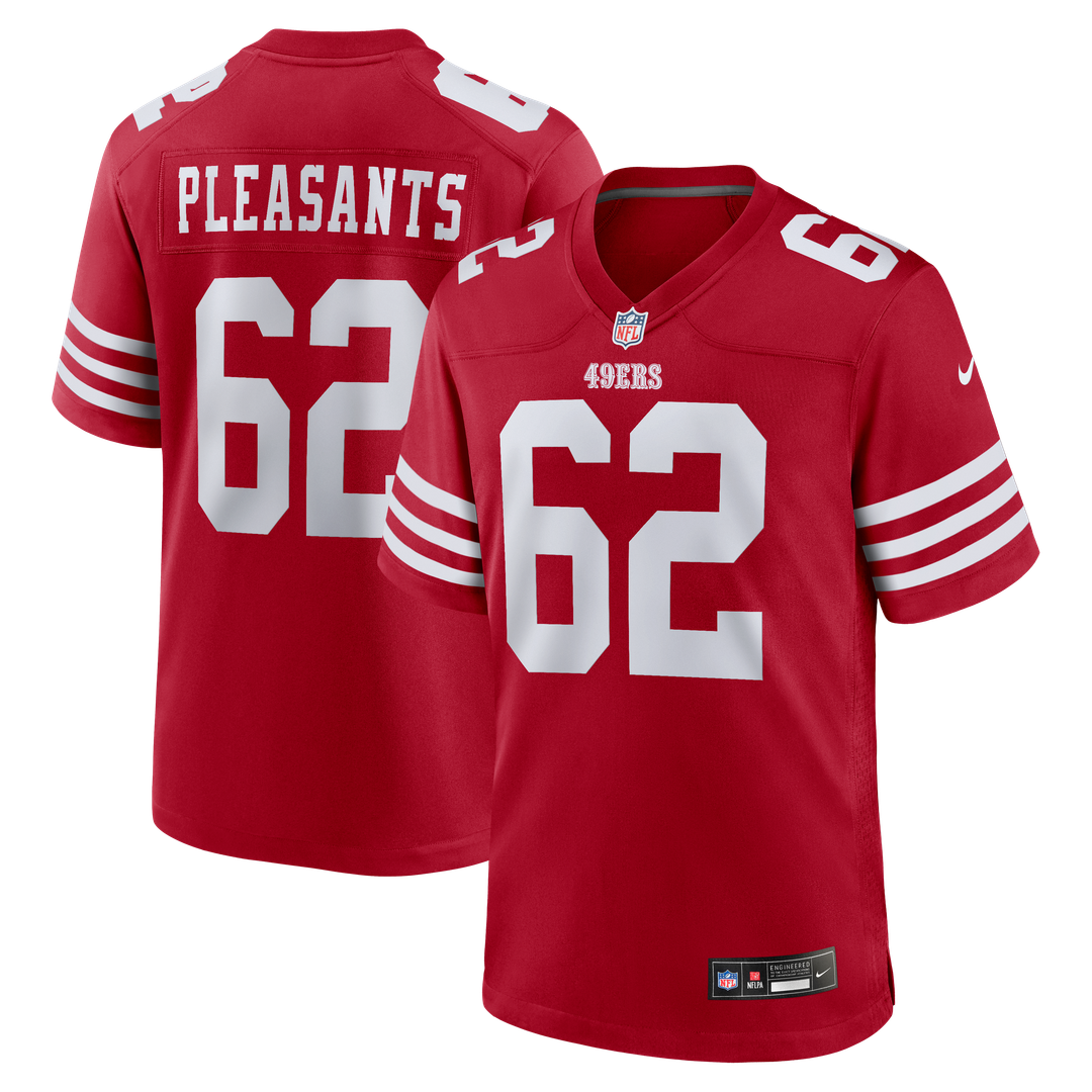 San Francisco 49ers Austen Pleasants Nike Scarlet Team Game Jersey