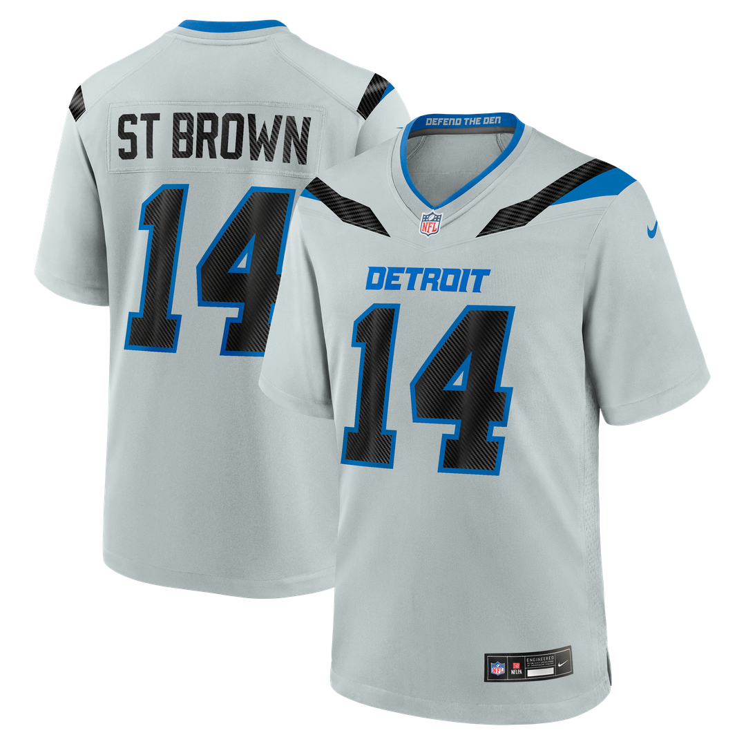Detroit Lions Amon-Ra St. Brown Nike Silver 2026 Rivalries Collection Game Jersey