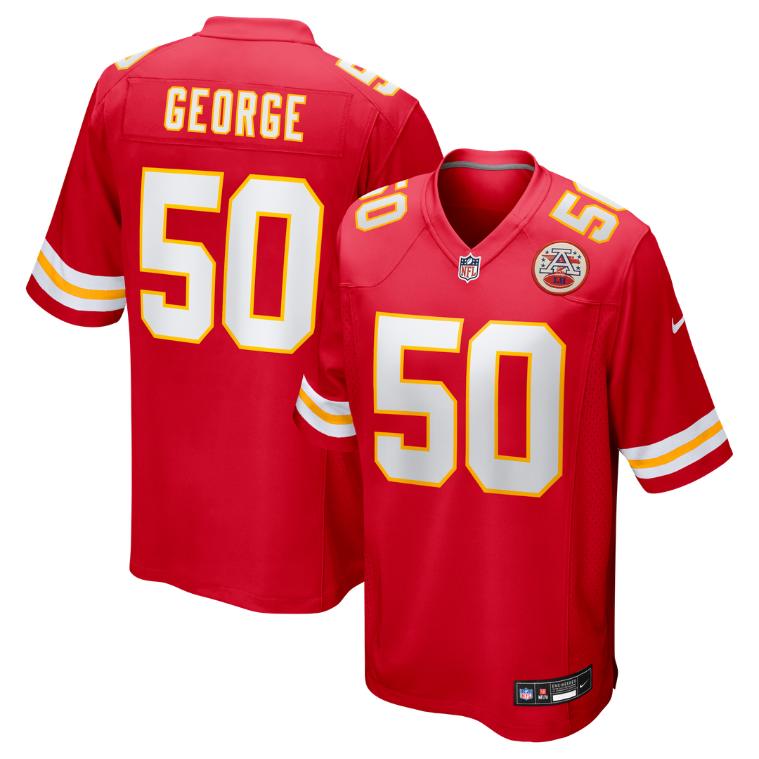 Kansas City Chiefs Brandon George Nike Red Team Game Jersey