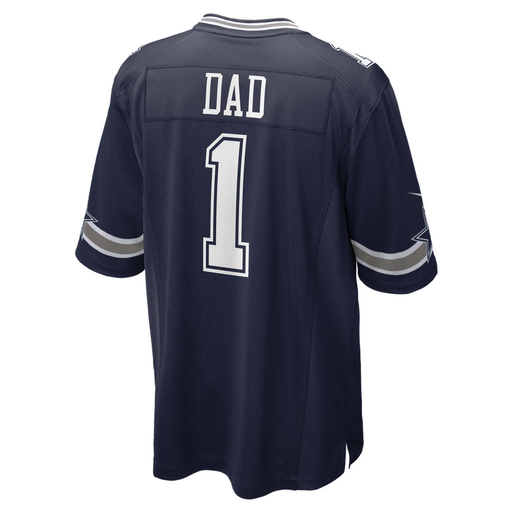 Dallas Cowboys Number 1 Dad Nike Navy Game Jersey