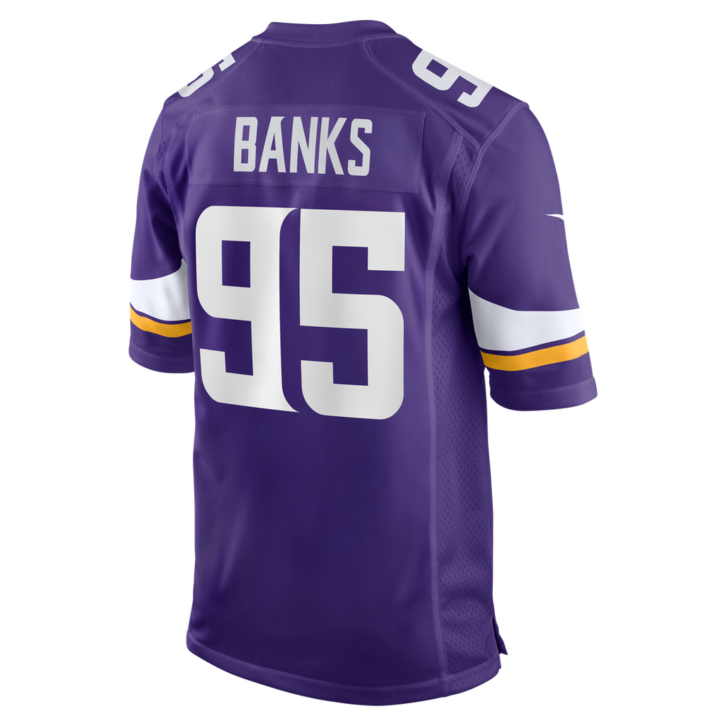 Minnesota Vikings Caleb Banks Nike Purple Team Game Jersey