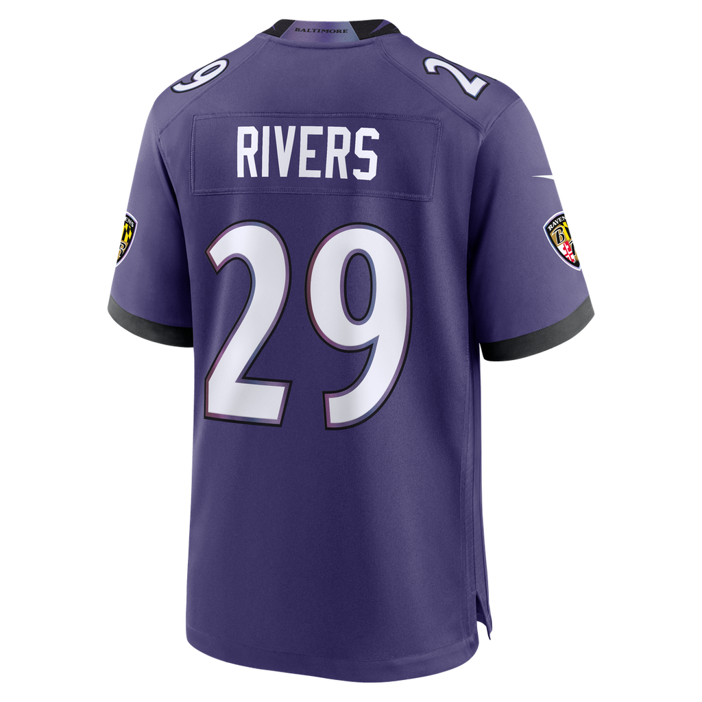Baltimore Ravens Chandler Rivers Nike Purple Team Game Jersey