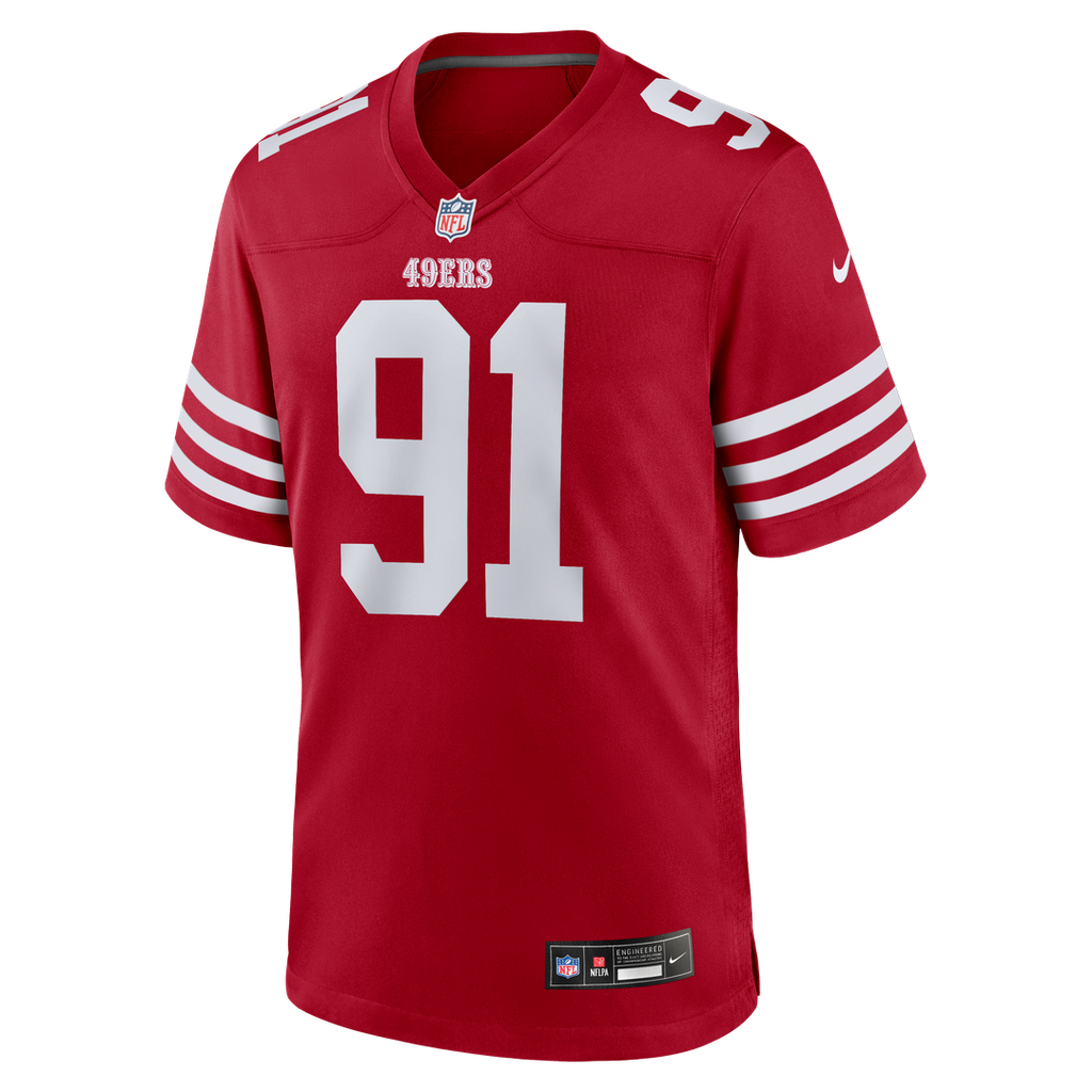San Francisco 49ers Sam Okuayinonu Nike Scarlet Team Game Jersey