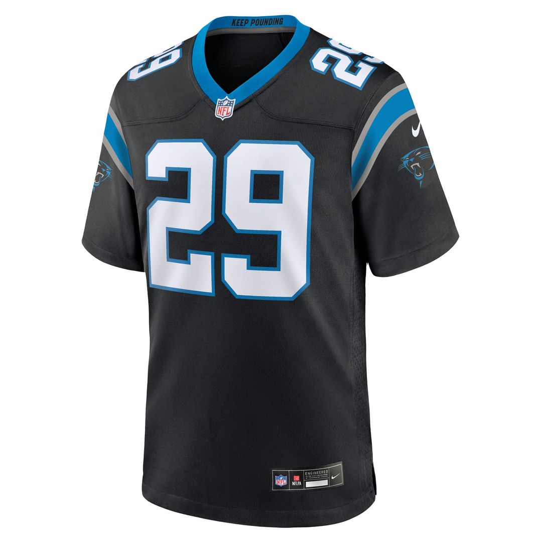 Carolina Panthers Akayleb Evans Nike Black Team Game Jersey
