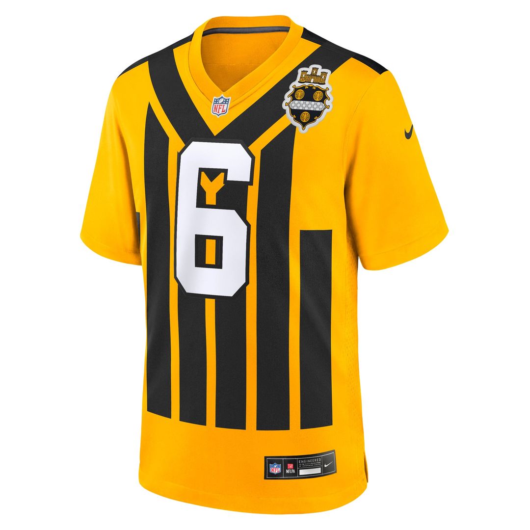 Pittsburgh Steelers Patrick Queen Nike Gold Alternate 1933 Throwback Game Jersey